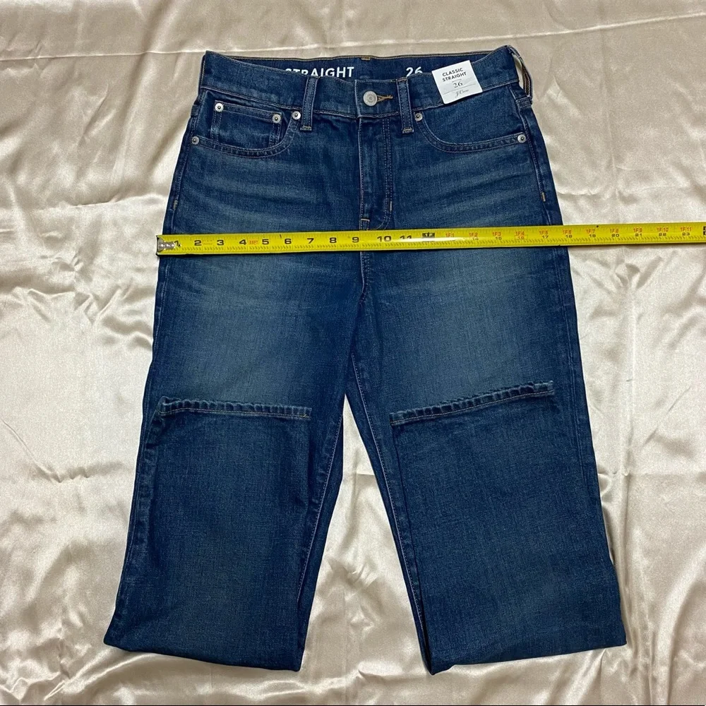 New J. Crew High Rise Classic Straight Leg Jeans Blue Denim Women’s Size 26 - Picture 9 of 15